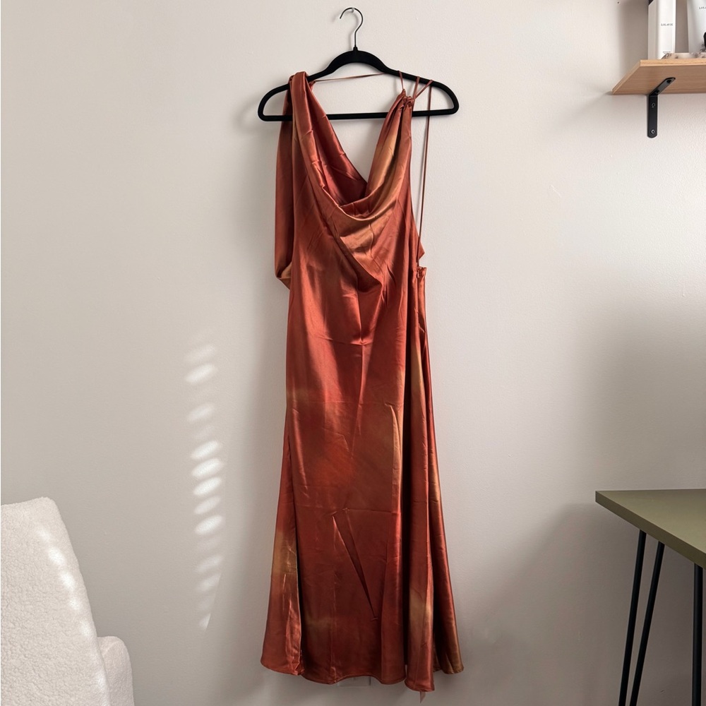 Orange Satin Dress - Size XL NWOT